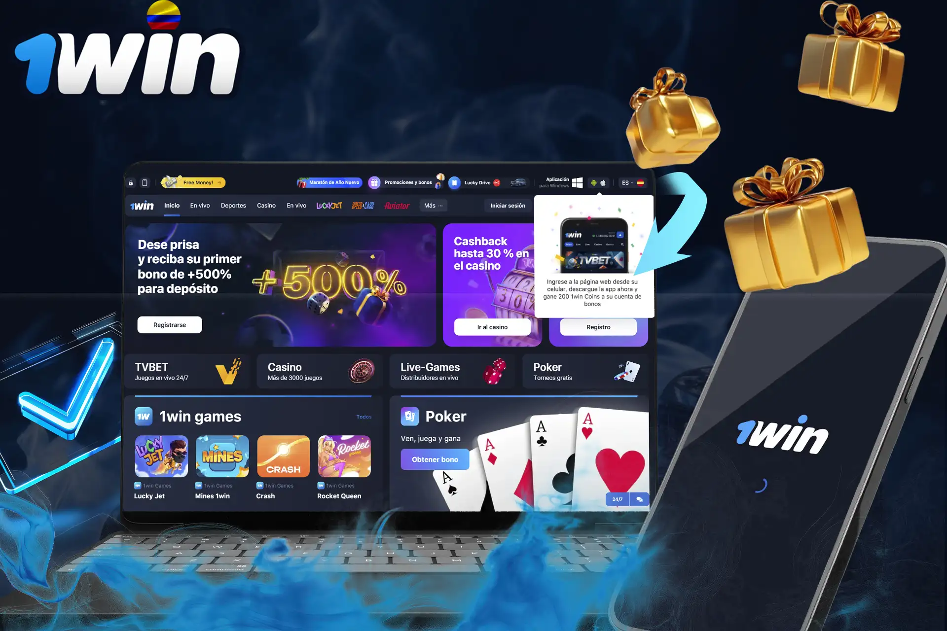 Regístrate en 1Win y consigue una bonificación