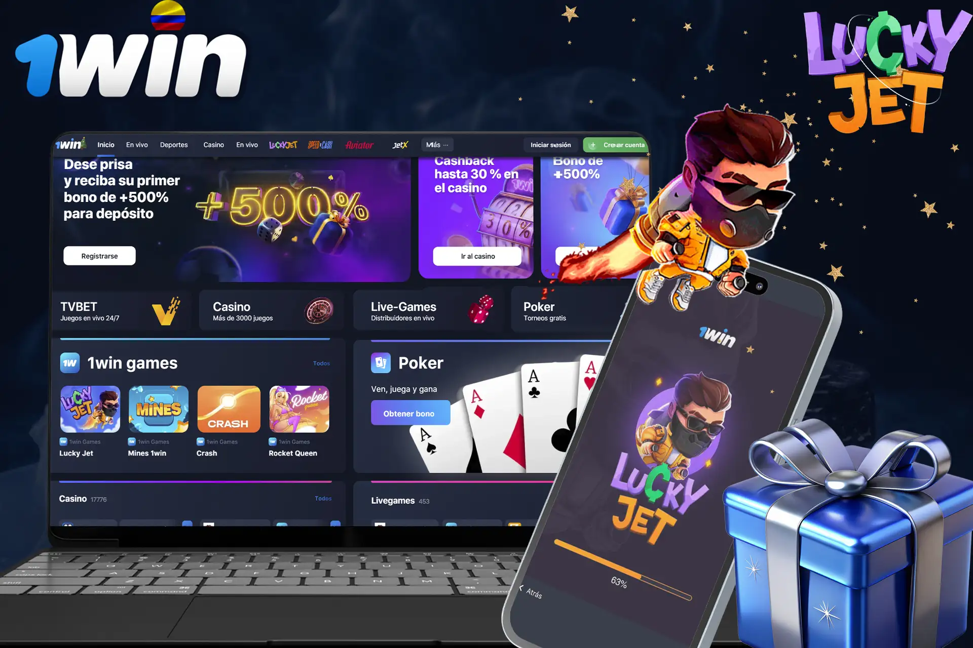 Juega a Lucky Jet en 1Win y consigue un bono