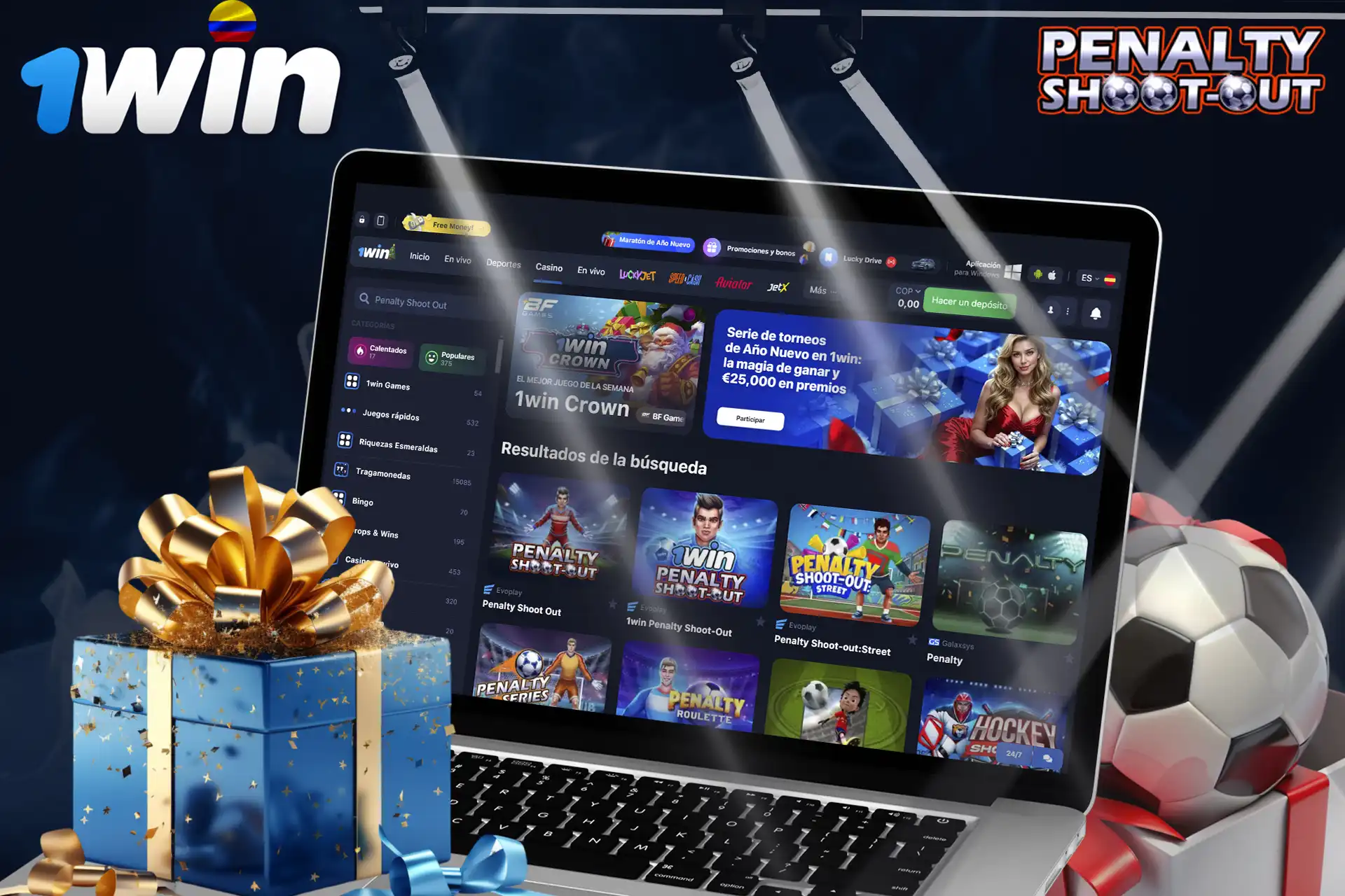 Juega a Penalty Shoot Out en 1Win y consigue una bonificación