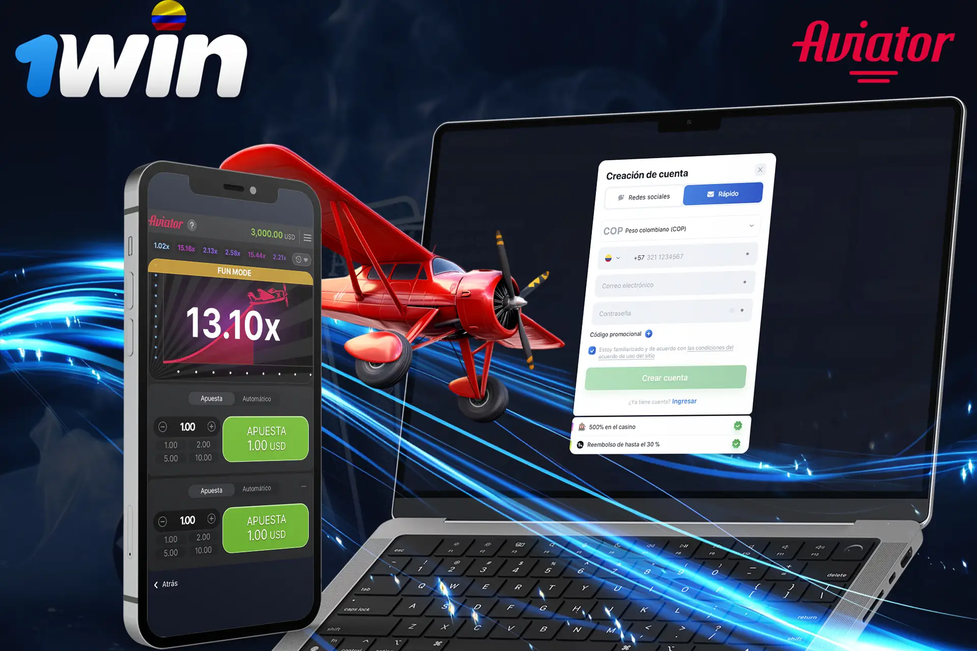 Regístrate y empieza a jugar a Aviator