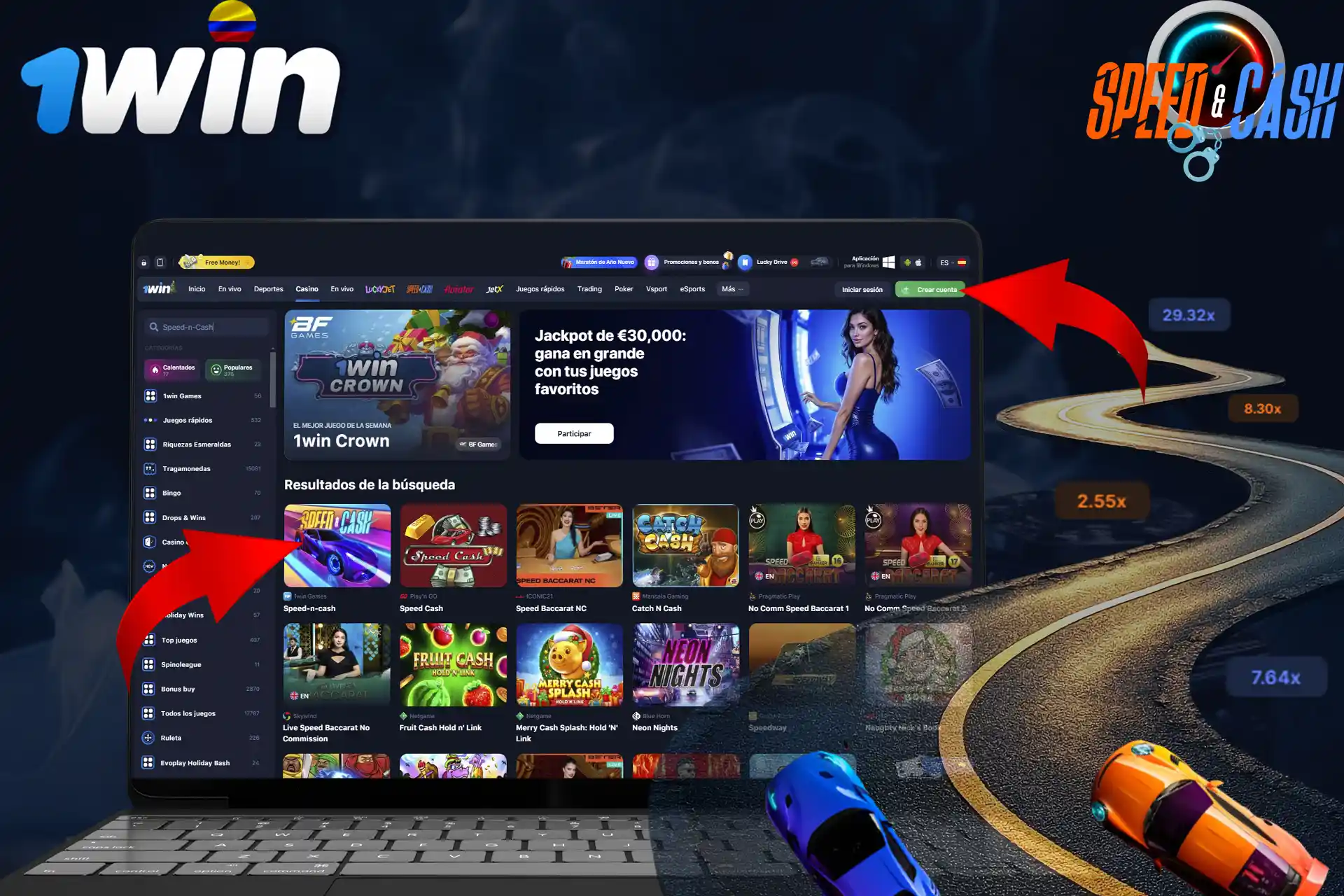 Regístrate en 1Win y empieza a jugar a Speed-n-Cash