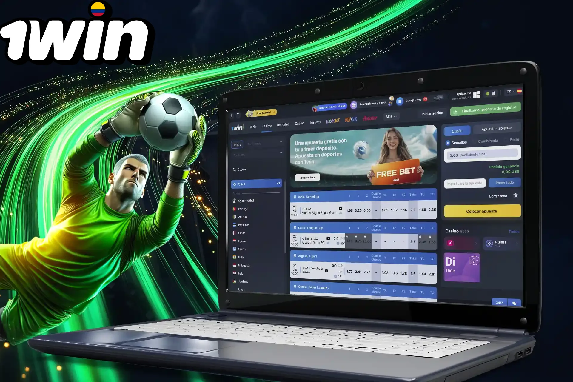 Varias apuestas de fútbol