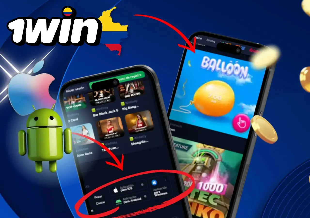 Descarga la app de 1Win para disfrutar de Balloon y sus promociones en tu movil.