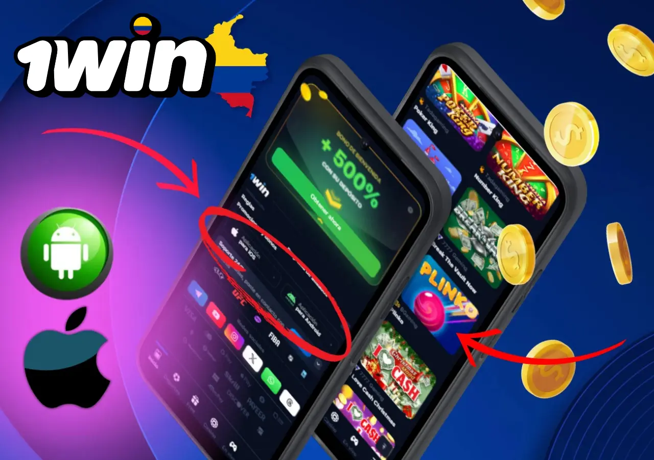 Descarga la aplicacion 1Win para jugar Plinko desde tu dispositivo movil.