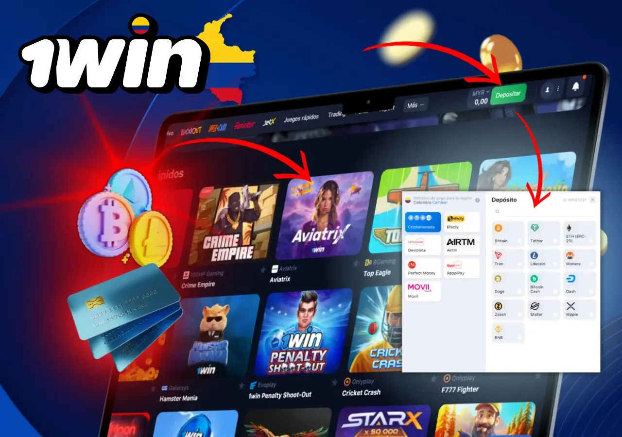 1Win Colombia ofrece metodos de pago seguros y protegidos.