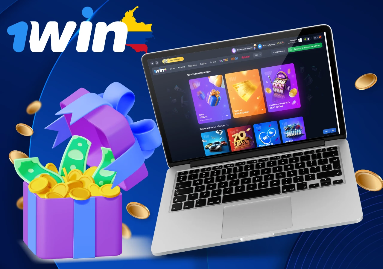 Descripción de cómo conseguir tu primer bono de registro de 1win Colombia